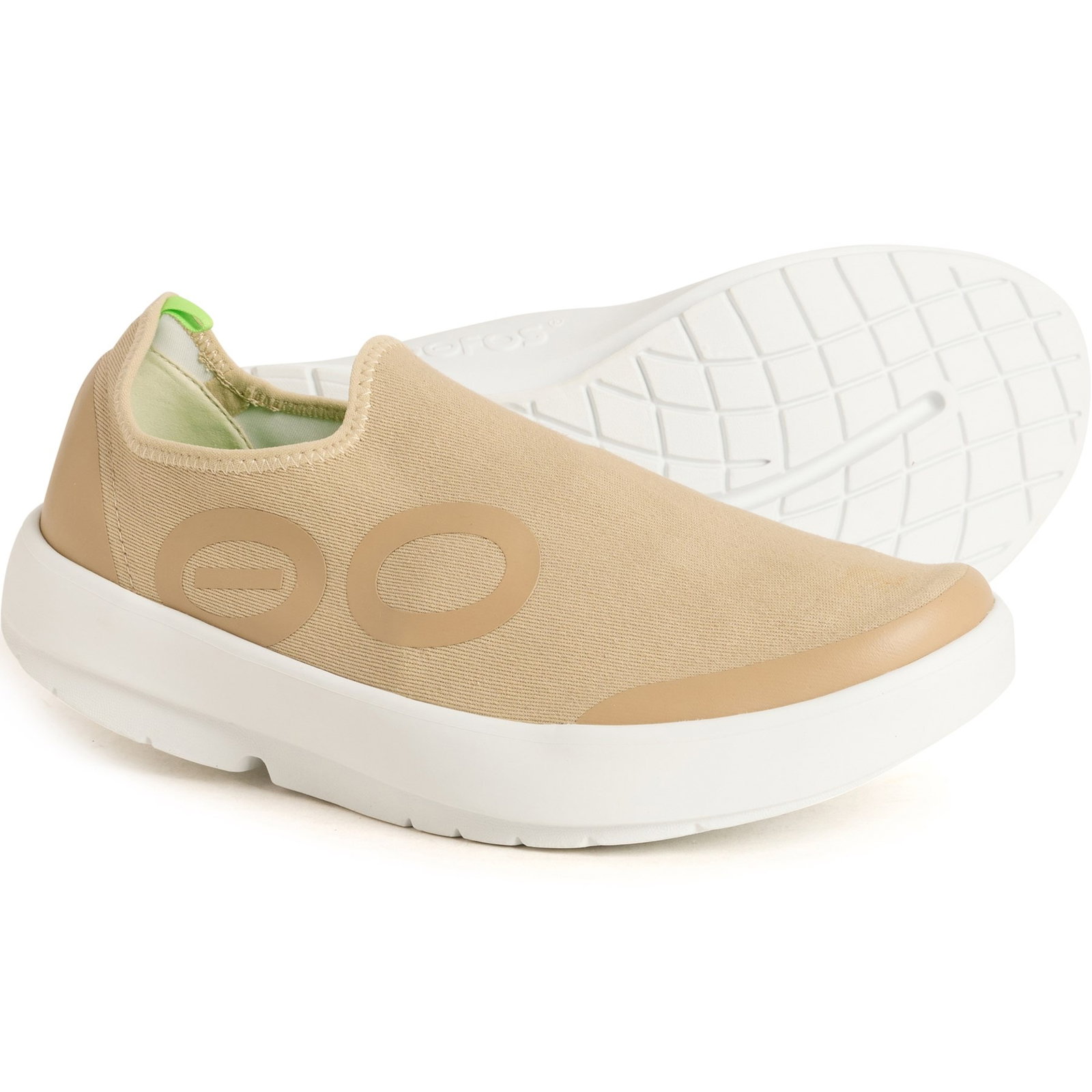 Oofos OOmg EeZee Sneakers for Men | Taupe Brown | Size M10 | Stretchy Fabric