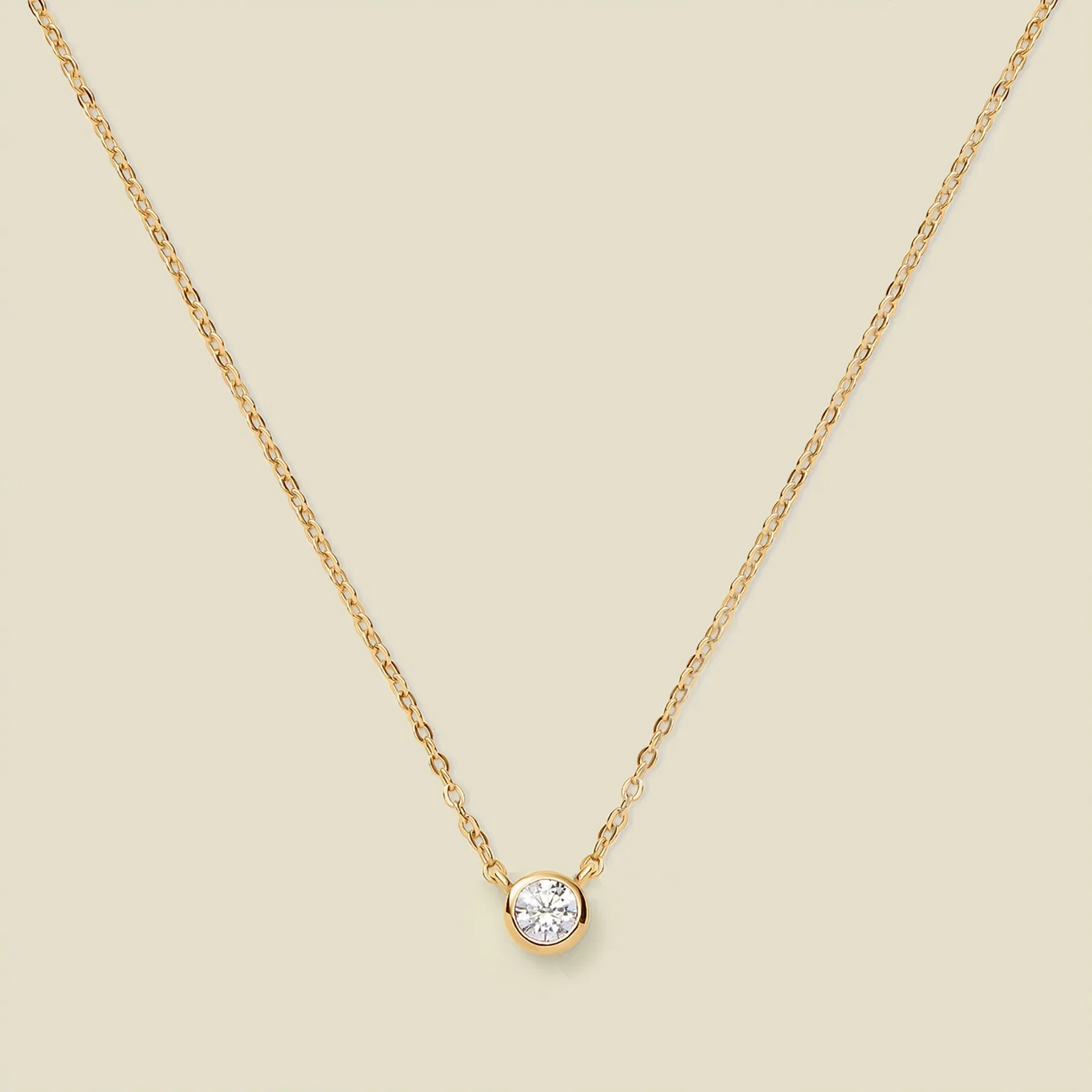 Image of CZ Poppy Solitaire Necklace