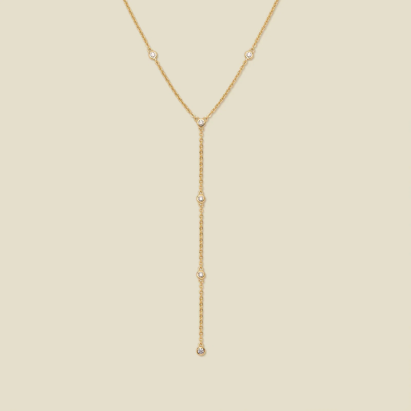 Image of CZ Poppy Lariat Necklace | Final Sale