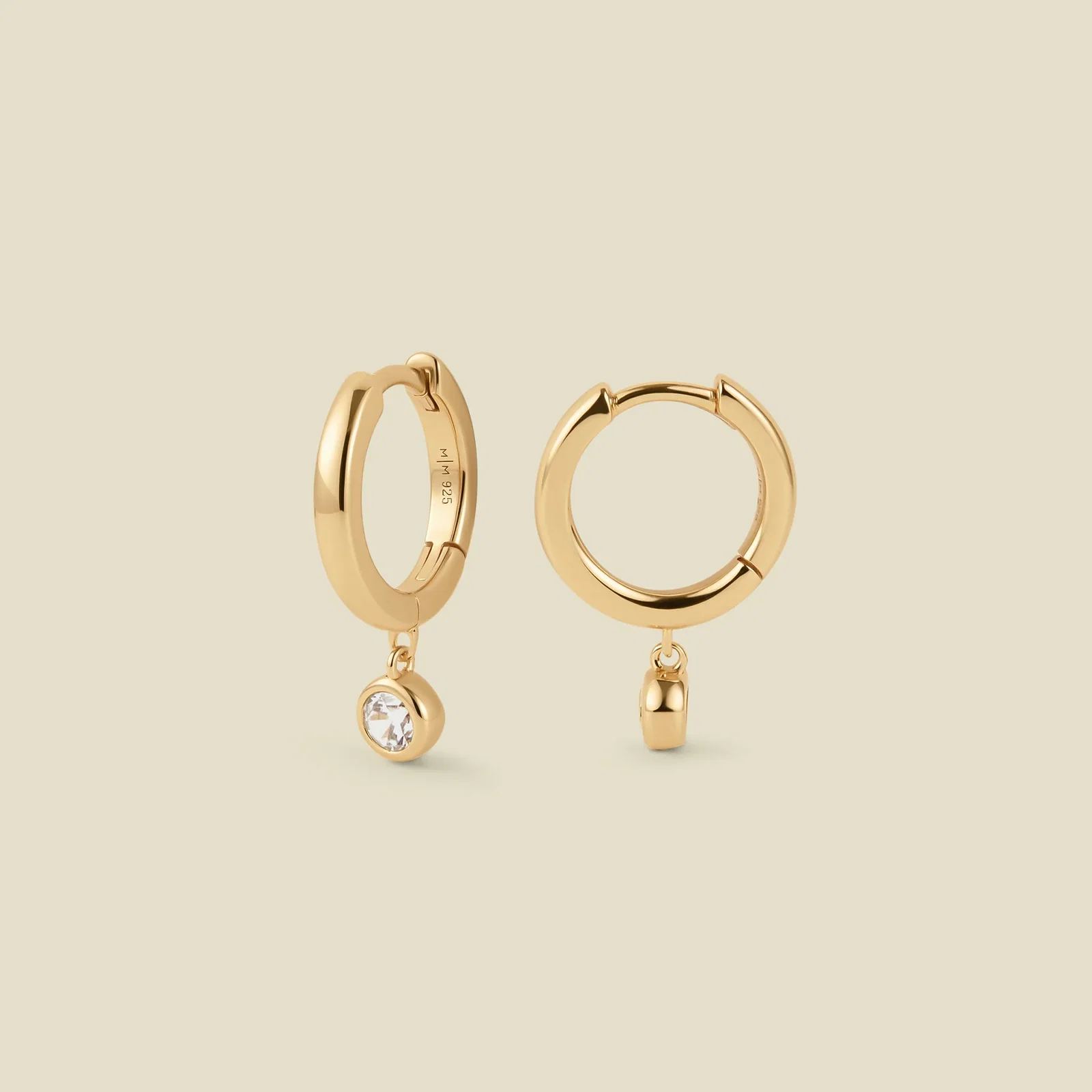 Image of CZ Poppy Drop Hoop Earrings