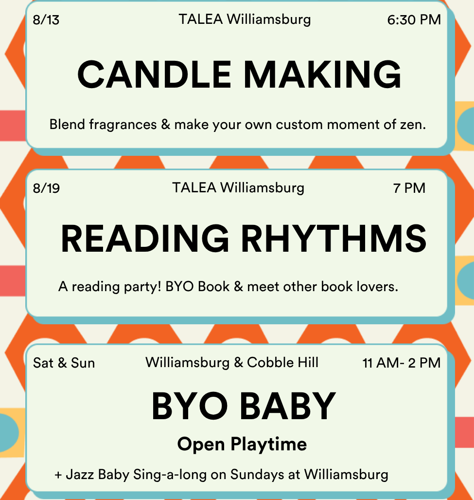 Candle Making Class, Reading Rhythms, and BYO Baby