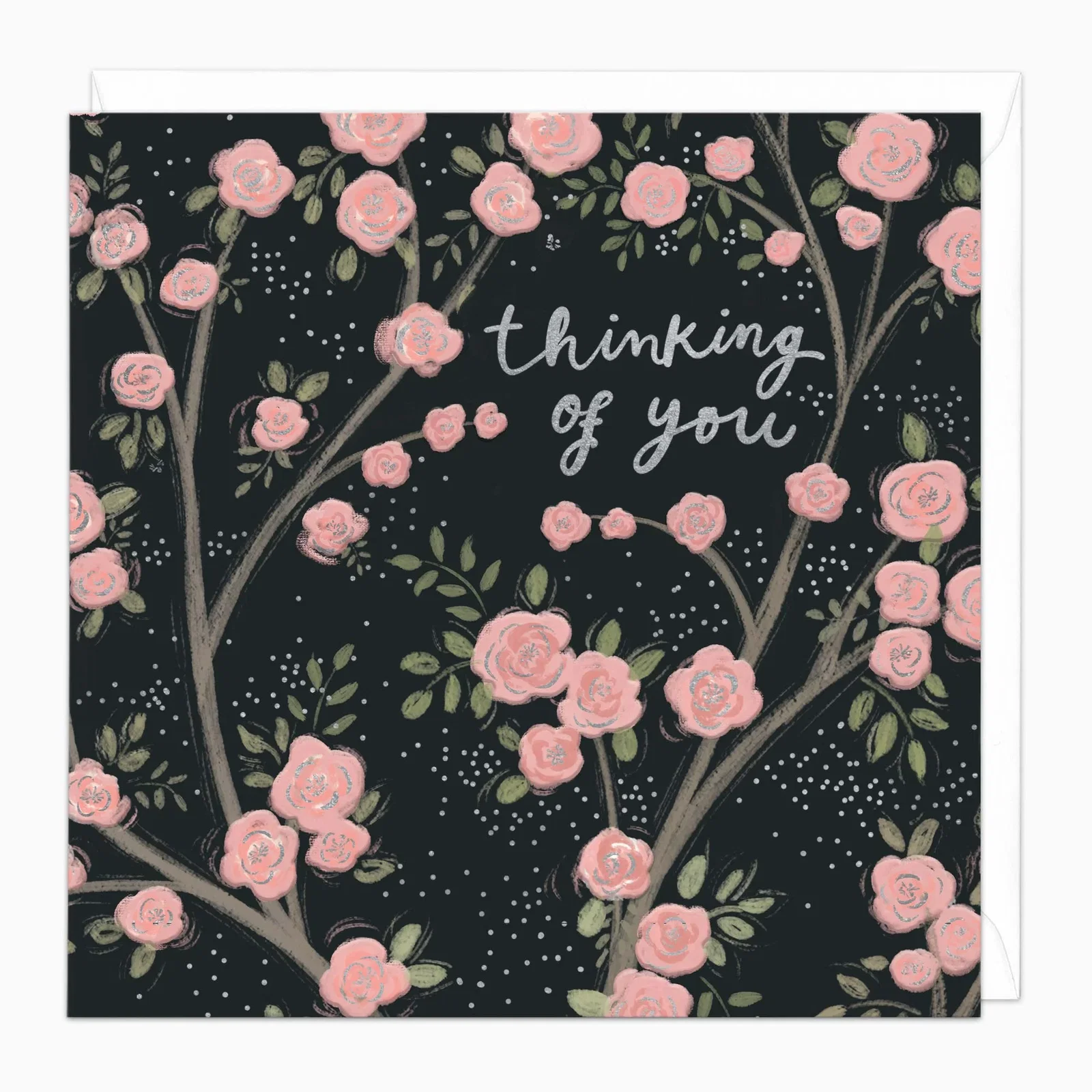Image of H443 - Silver Rose Tree Thinking Of You Card