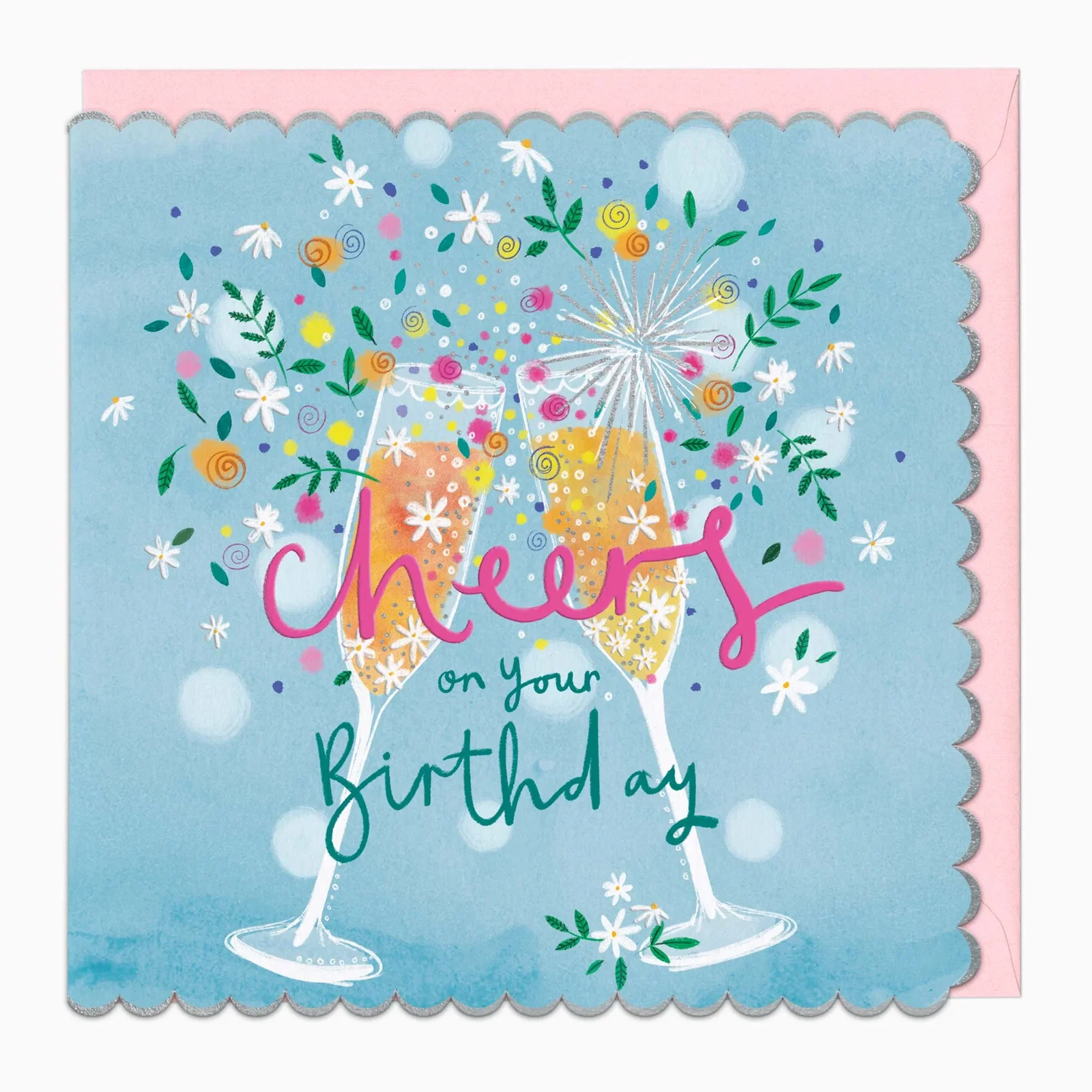Image of H480 - Fizz & Flowers Birthday Card