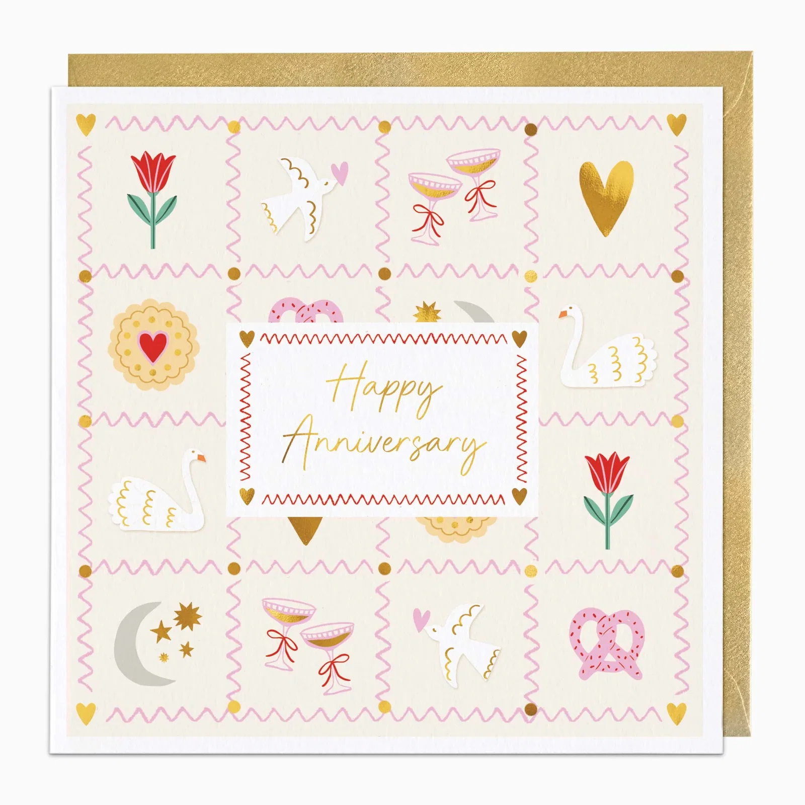 Image of H470 - Coastal Patchwork Anniversary Card