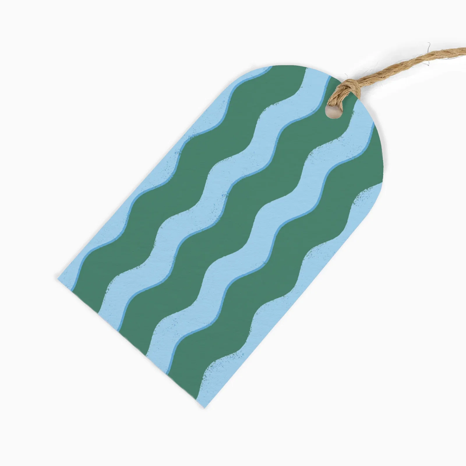 Image of GWT53 - Green Wibbly Stripes Gift Tags (Pack of 6)