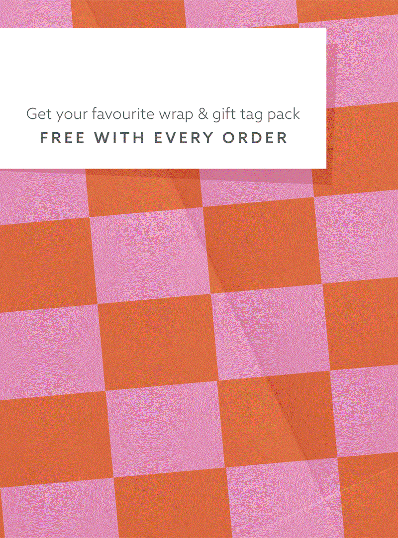 Free gift wrap and gift tag pack with every order. Choose your favourite design and add it to your basket.