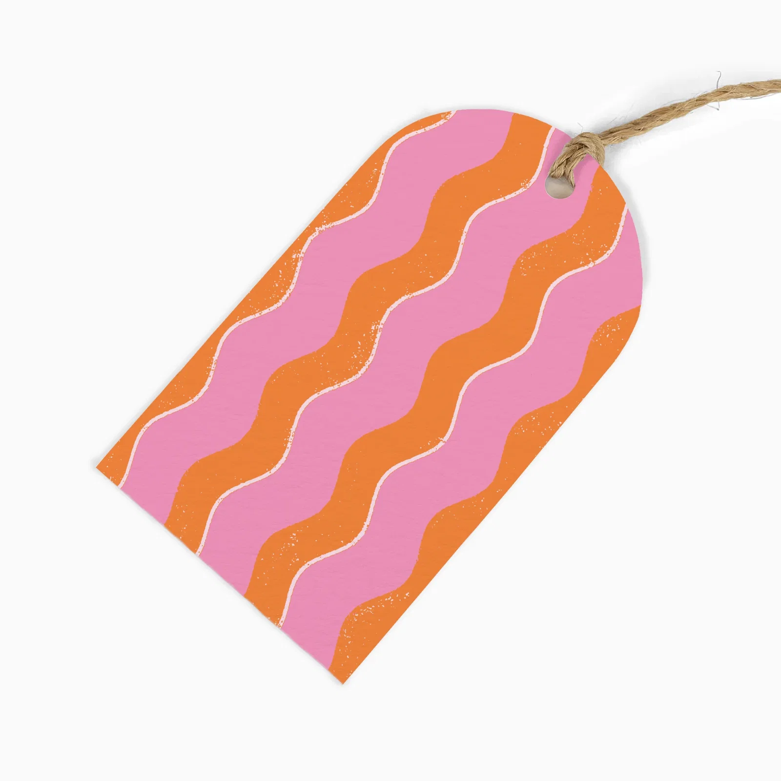 Image of GWT54 - Pink Wibbly Stripes Gift Tags (Pack of 6)