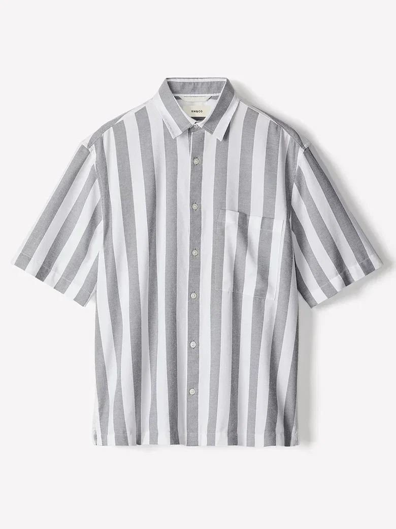 STRIPED LONG-SLEEVE COTTON OXFORD SHIRT