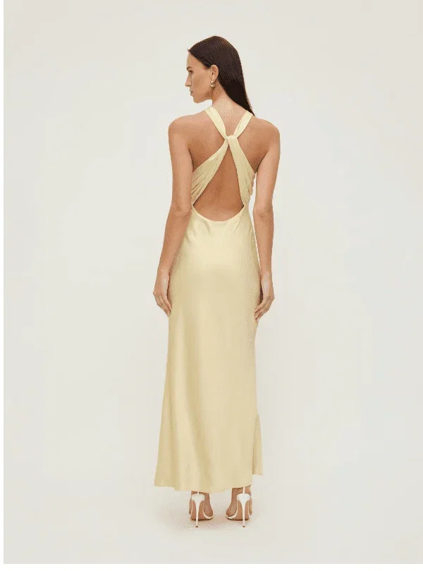 Twist Back Satin Maxi Dress