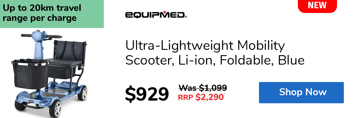 Ultra-Lightweight Mobility Scooter, Li-ion, Foldable, Blue