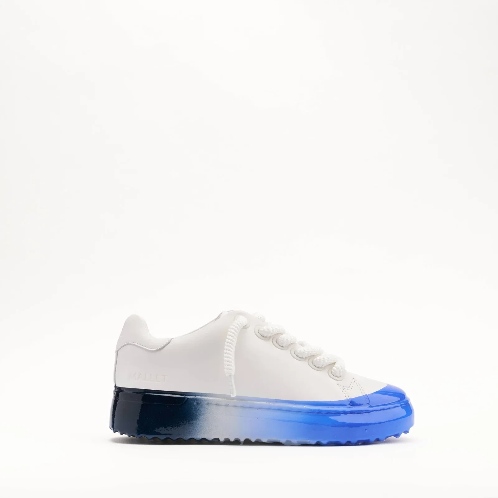 Image of MALLET GRFTR Lite Men's White Blue Ombre Dip Leather Trainers