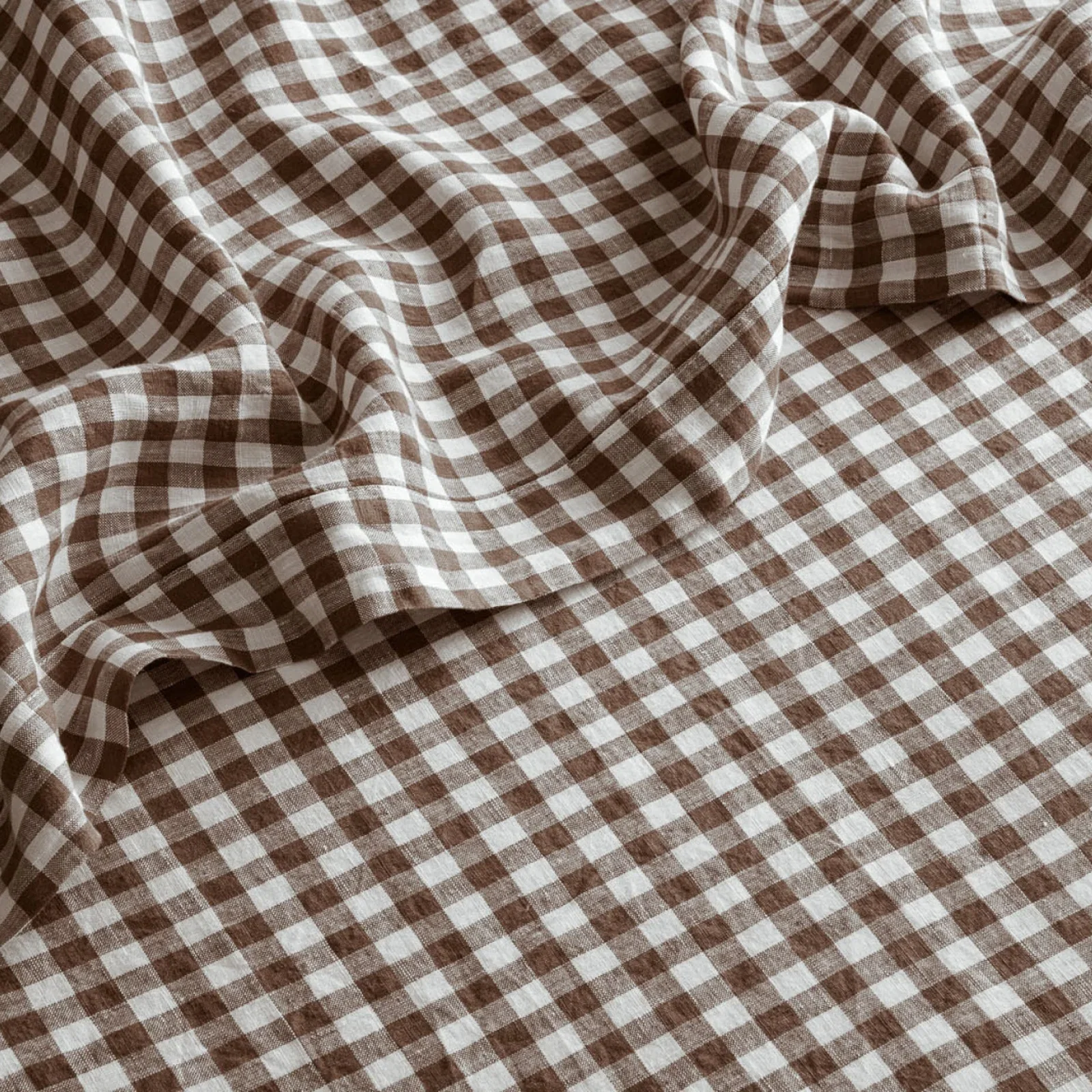 French Flax Linen Flat Sheet in Choco...
