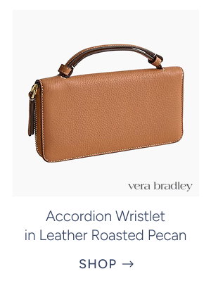 Accordion Wristlet in Leather Roasted Pecan