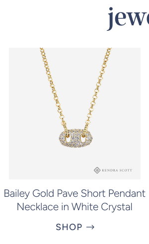 Bailey Gold Pave Short Pendant Necklace in White Crystal