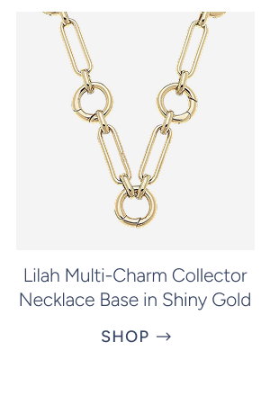 Lilah Multi-Charm Collector Necklace Base in Shiny Gold