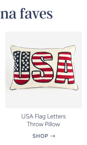 USA Flag Letters Throw Pillow