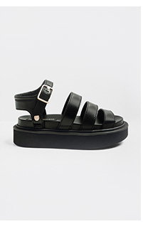 Seoul Leather Sandal in Black Onyx