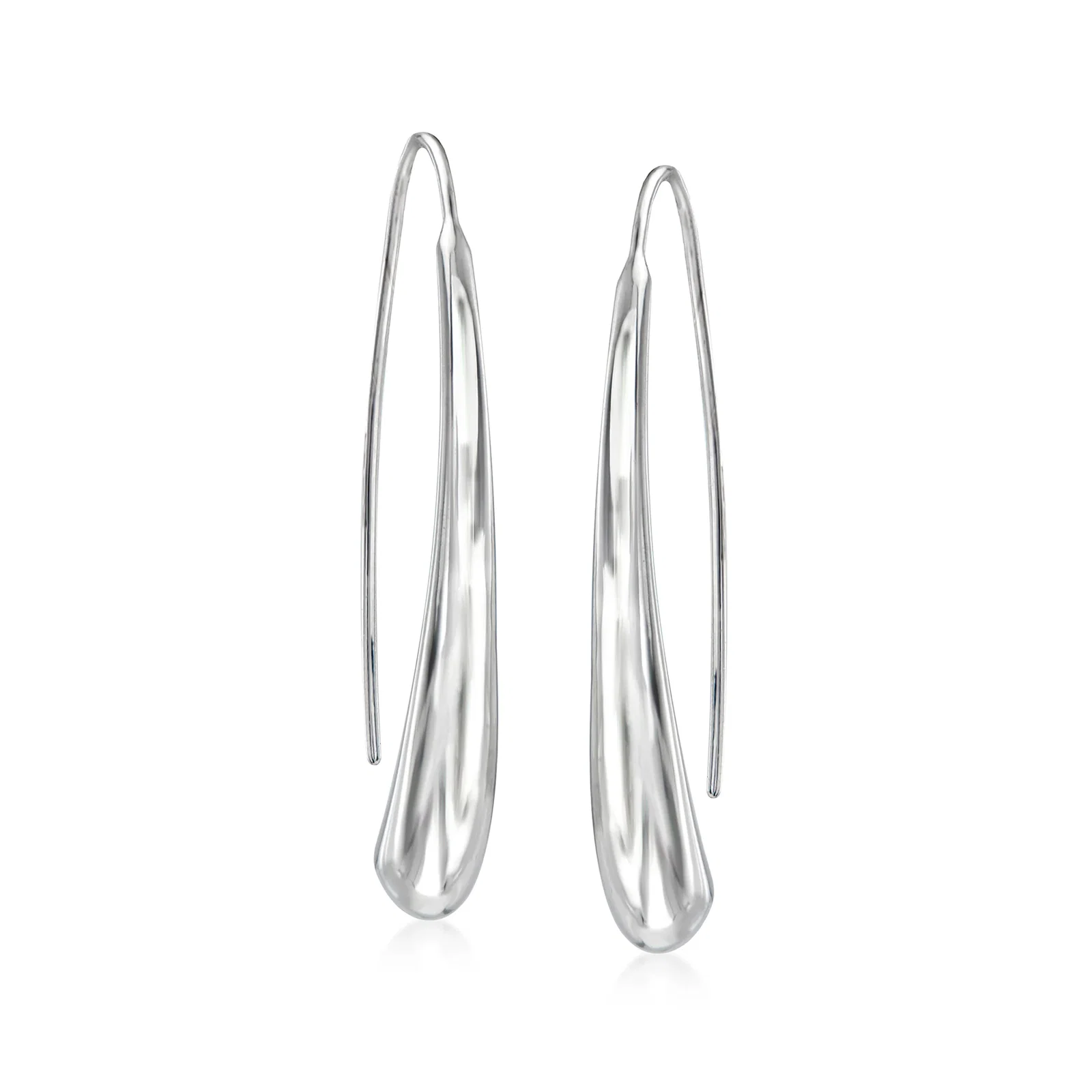 Image of Sterling Silver Curved Drop Earrings