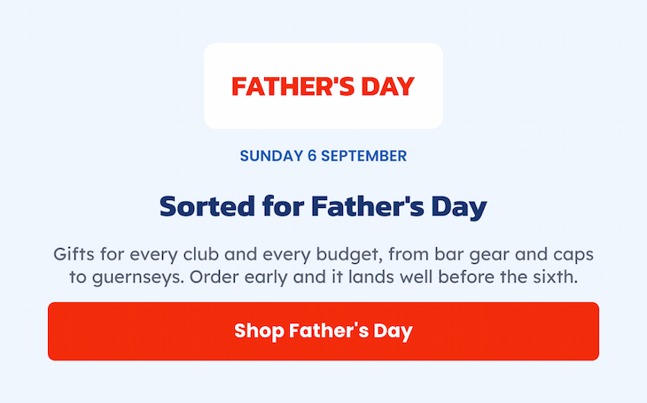 Get Sorted For Fathers Day