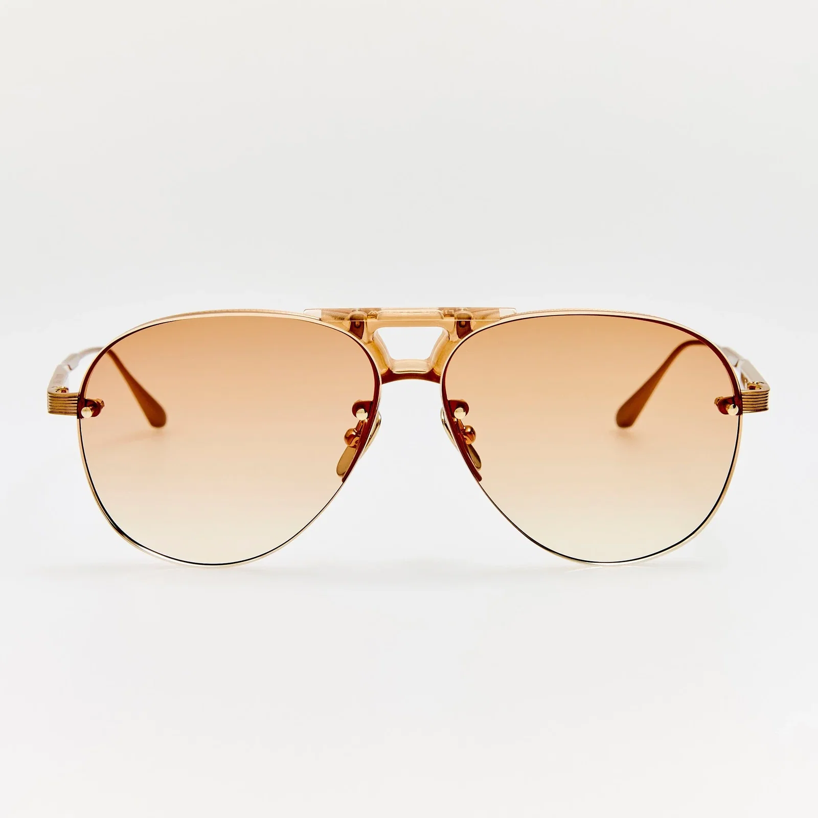 Image of Taya Sunglasses in Matt Champagne and Camel
