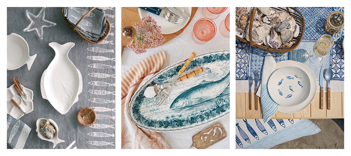 Set a table that feels as fresh as the day’s catch. explore more fishy finds