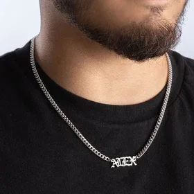 Gothic Look Name Necklace - Your choice Silver, 14K Gold or 14K Rose Gold Plated