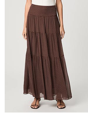 Somi Skirt in Mahogany Ecru
