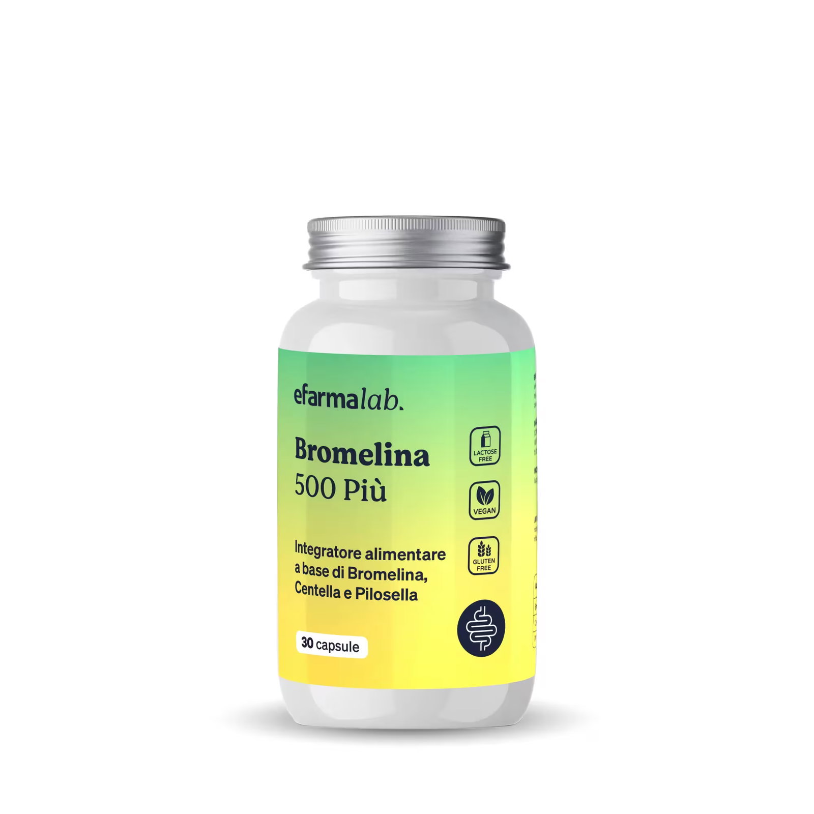 eFarmaLab Bromelina 500 Più Drenaggio, Microcircolo e Gambe Leggere in una Formula Tripla, 30 Capsule