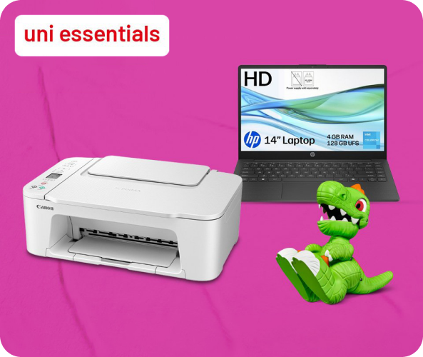 Find laptops, tablets and must-have tech for uni life.