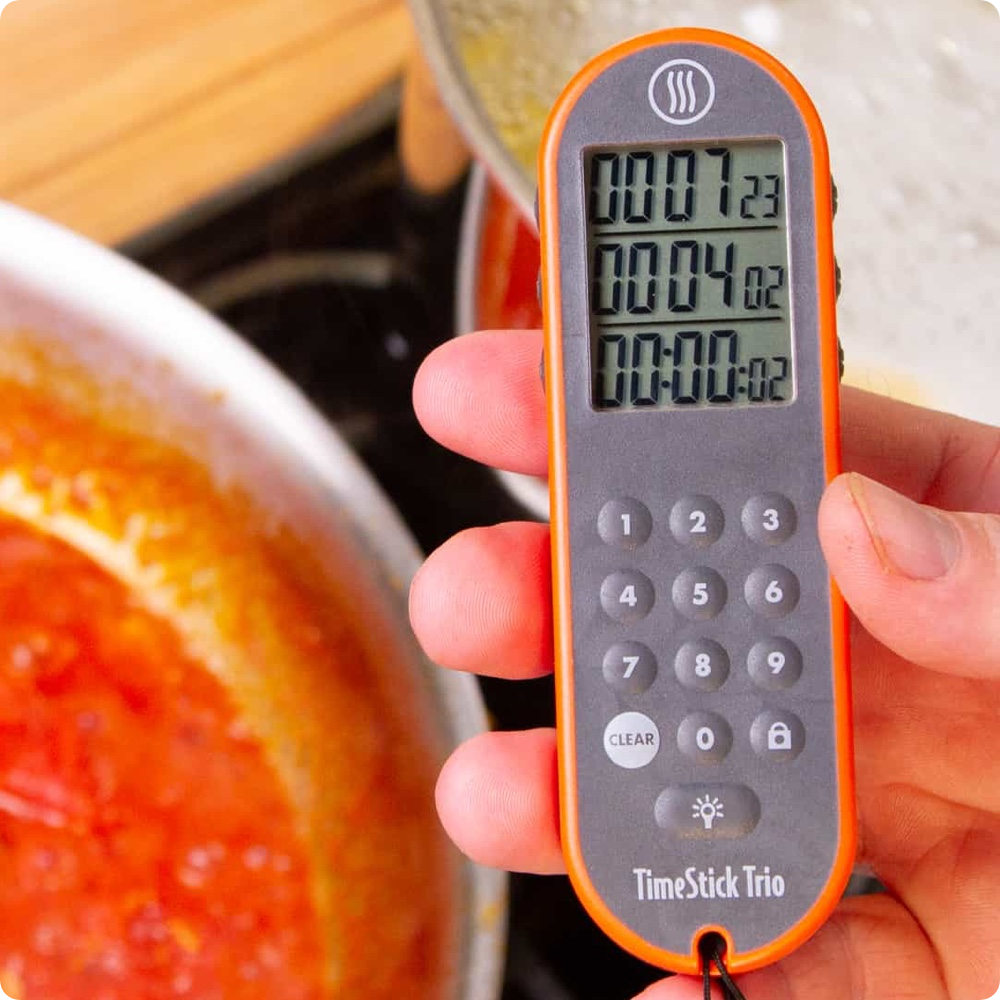TimeStick Trio Over Stock Pots with Soup
