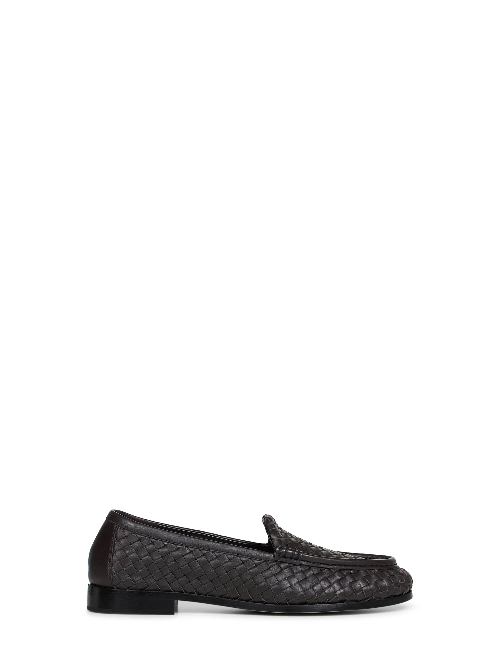 Image of Espresso Intrecciato nappa leather Silenzio loafers
