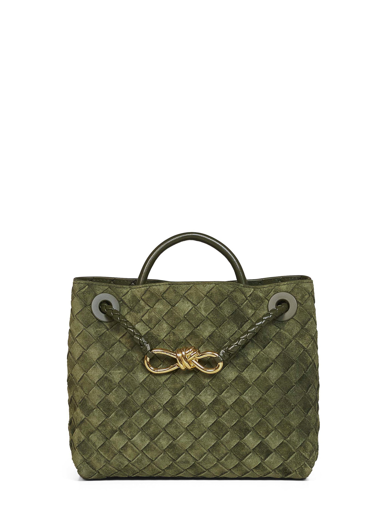 Image of Green tweed Small Andiamo top handle bag