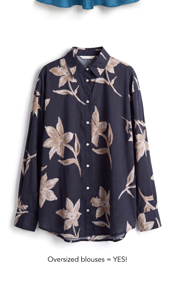 Floral Print Collar Neck Long Sleeve Oversized Shirt
