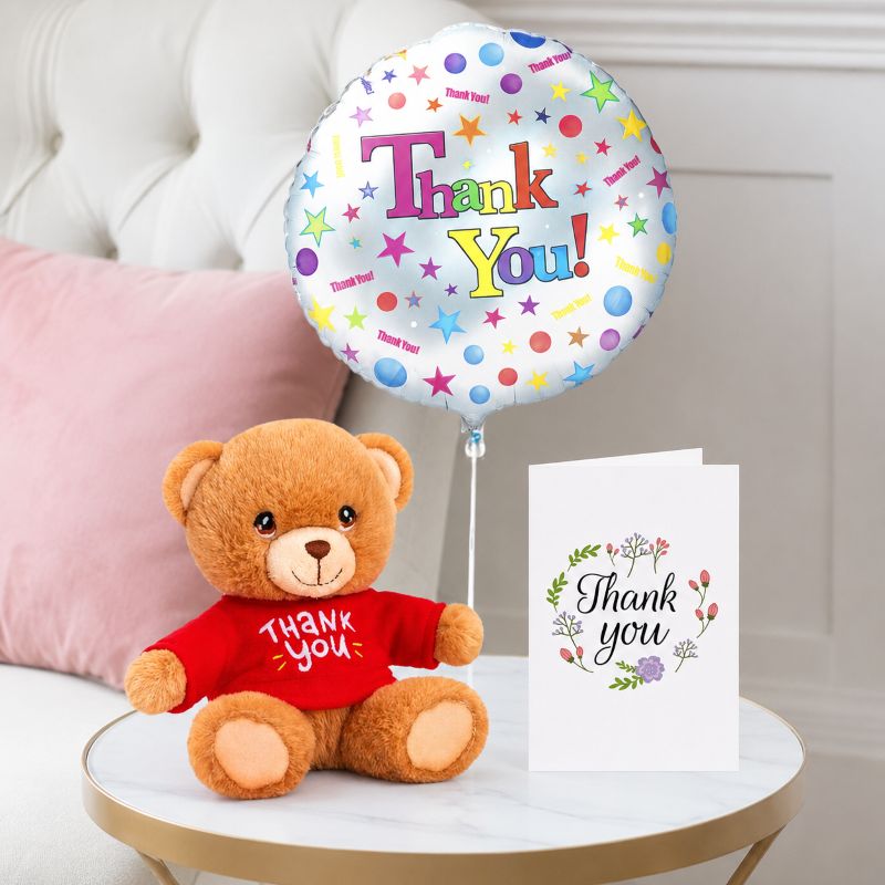Image of Keels Thank You Bear (15cm) & Thank You Balloon & Thank You Card