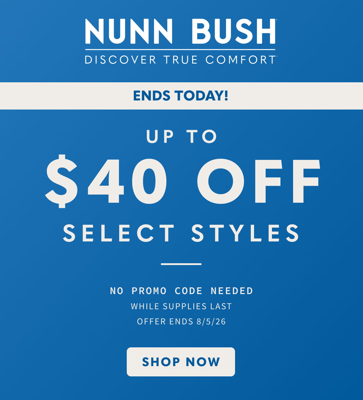 Up to $40 off select styles. No promo code needed. While supplies last. Display images to learn more.