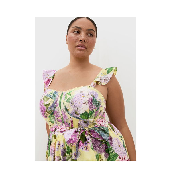 Shop the Annika Hydrangea Print Cotton Maxi Dress