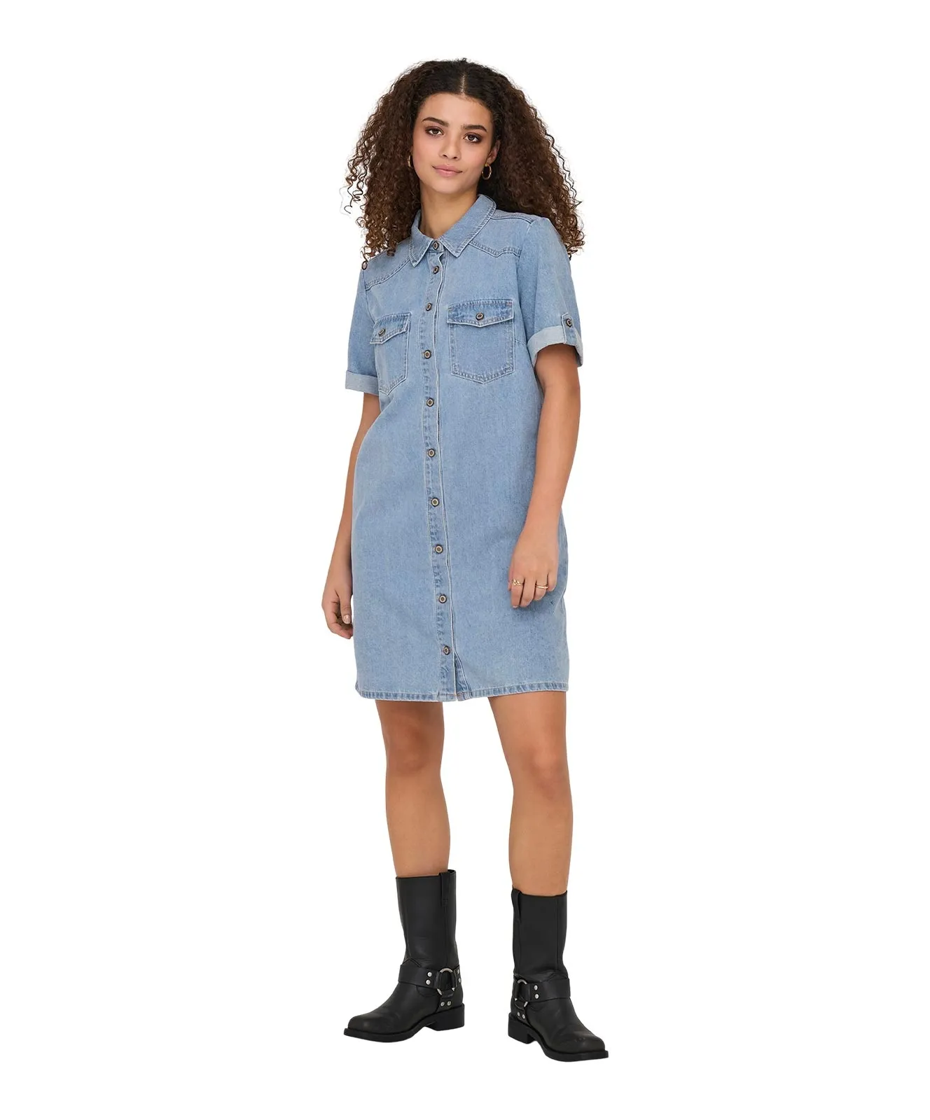 Only Jeanskleid Lisa in Hellblau