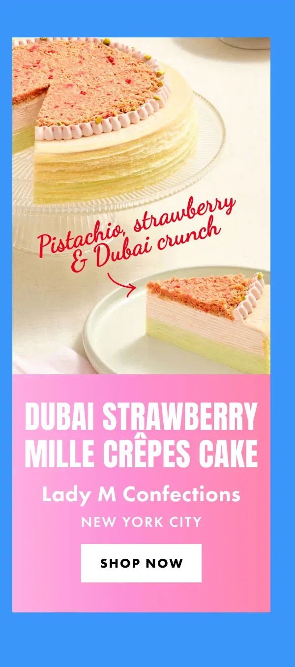 Lady M Dubai Strawberry Mille Crêpes Cake