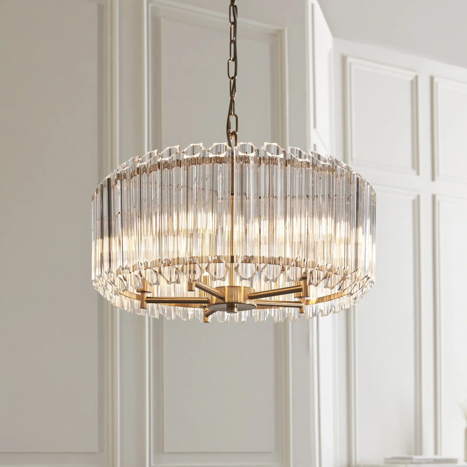 Image of Valentina 5 Light Pendant Brushed Aged Brass