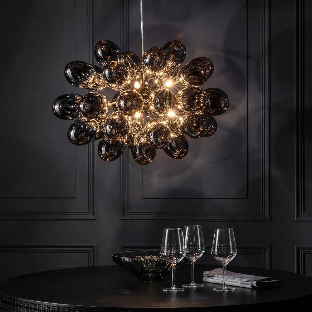 Image of Infinity 8 Light Pendant Black Chrome
