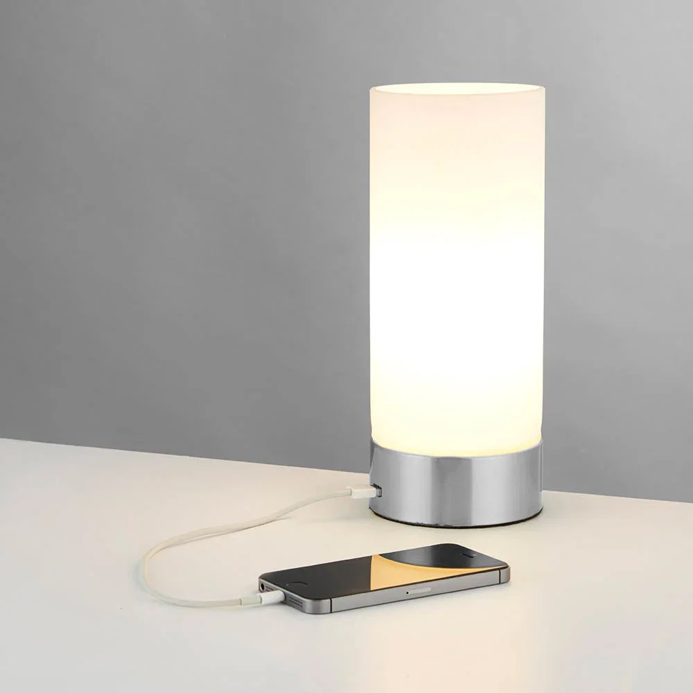 Image of Dara USB Table Lamp Nickel