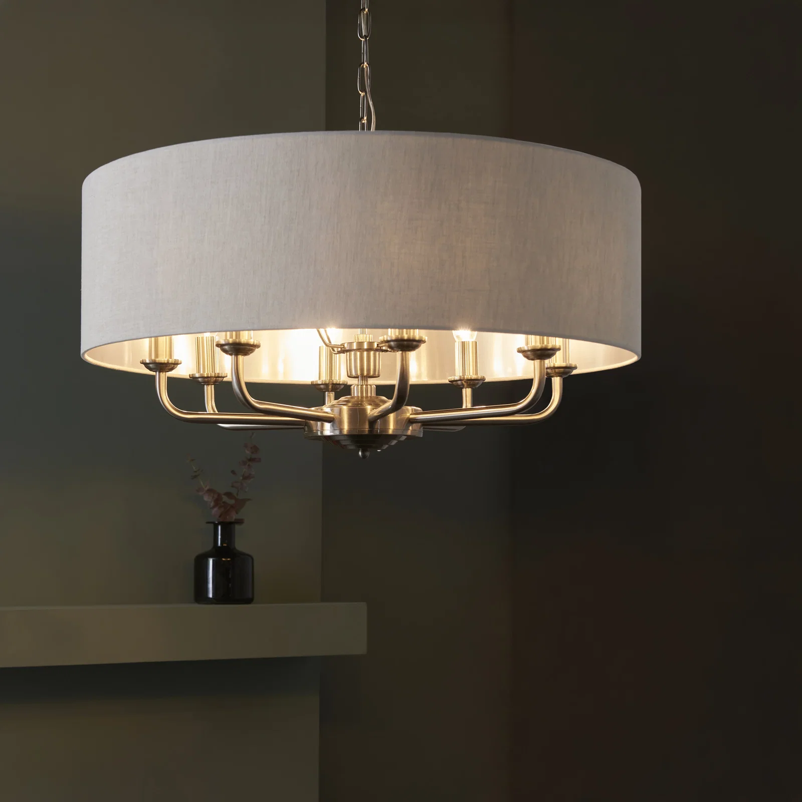 Image of Highclere 8 Light Pendant Brushed Chrome