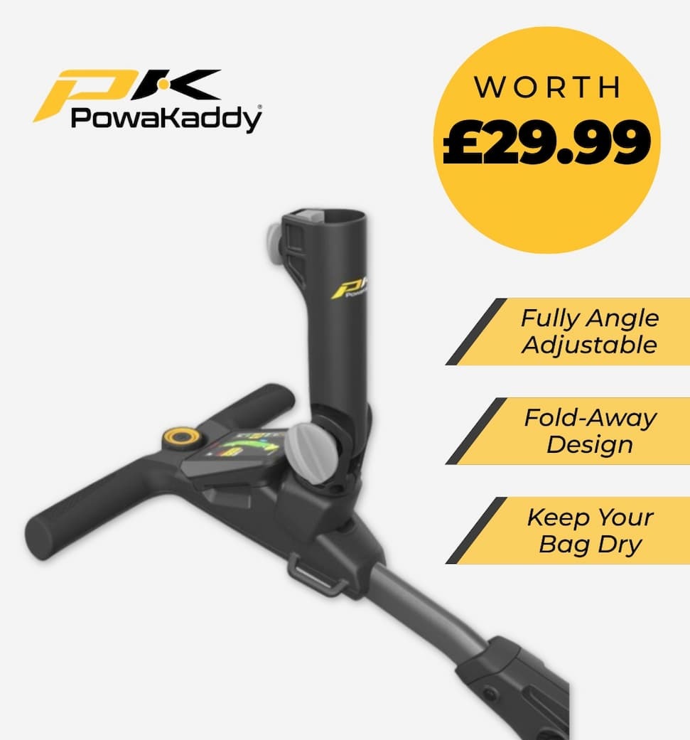 Powakaddy Unisex Fold Away Golf Trolley FX/CT/RX Range Umbrella Holder