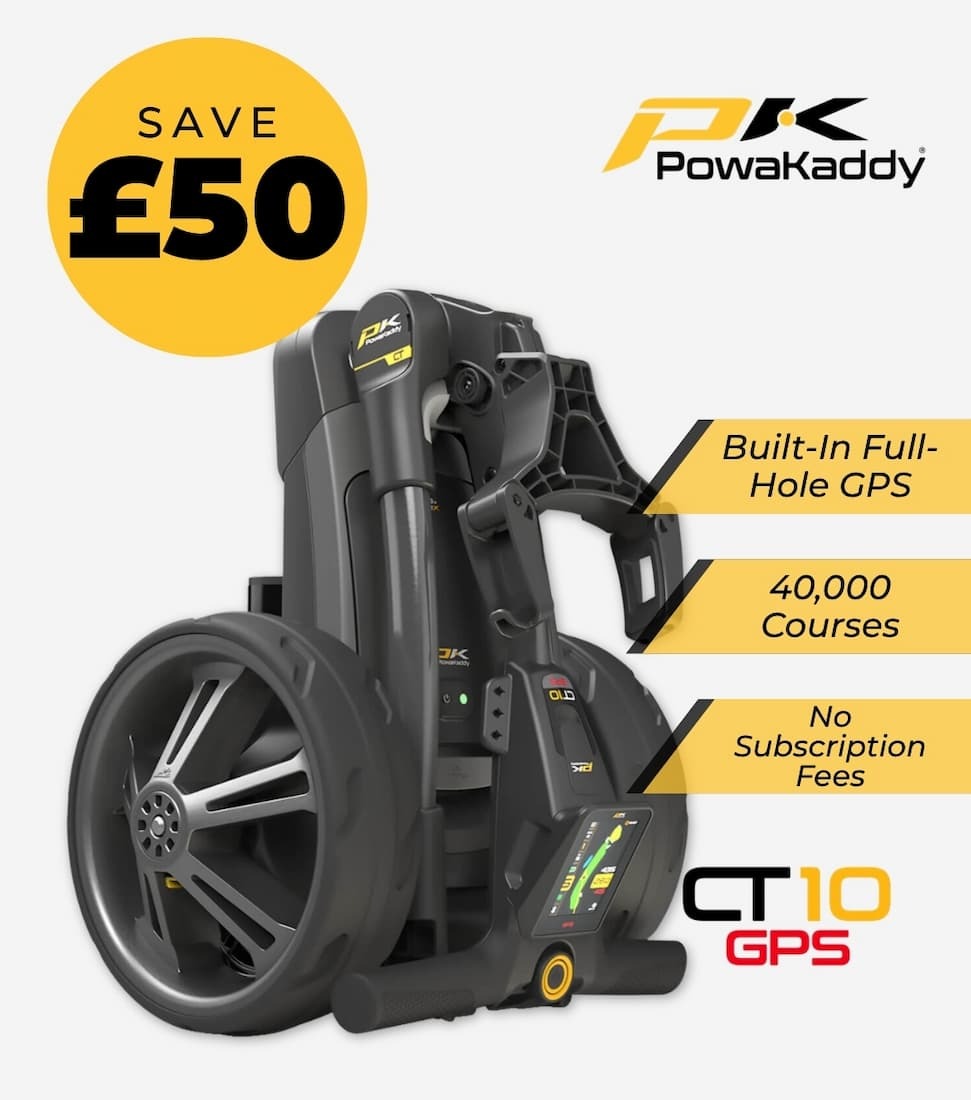 Powakaddy Unisex 2026 CT10 GPS Lithium Touchscreen Lightweight Golf Trolley