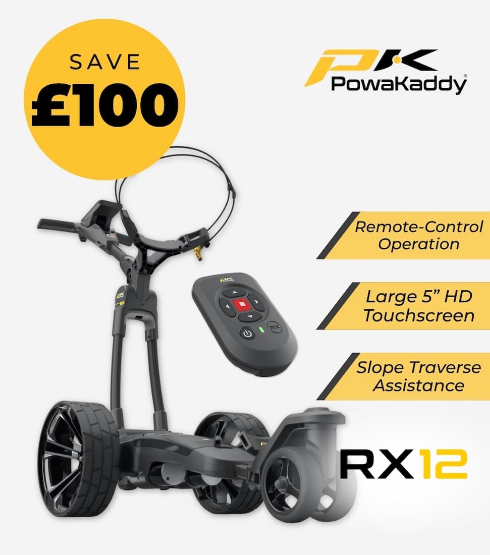 Powakaddy Unisex 2026 RX12 GPS XL Plus Folding Touchscreen Golf Trolley