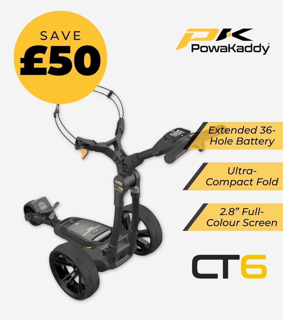 Powakaddy Unisex CT6 Lithium 36 Hole Lightweight Widescreen Golf Trolley
