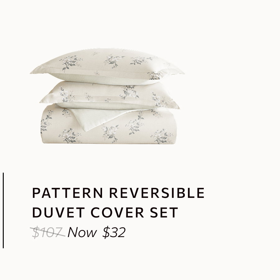 Zipper Enclosed Patterned Duvet Cover Sets - Available in florals, geometrics, solids & stripes.