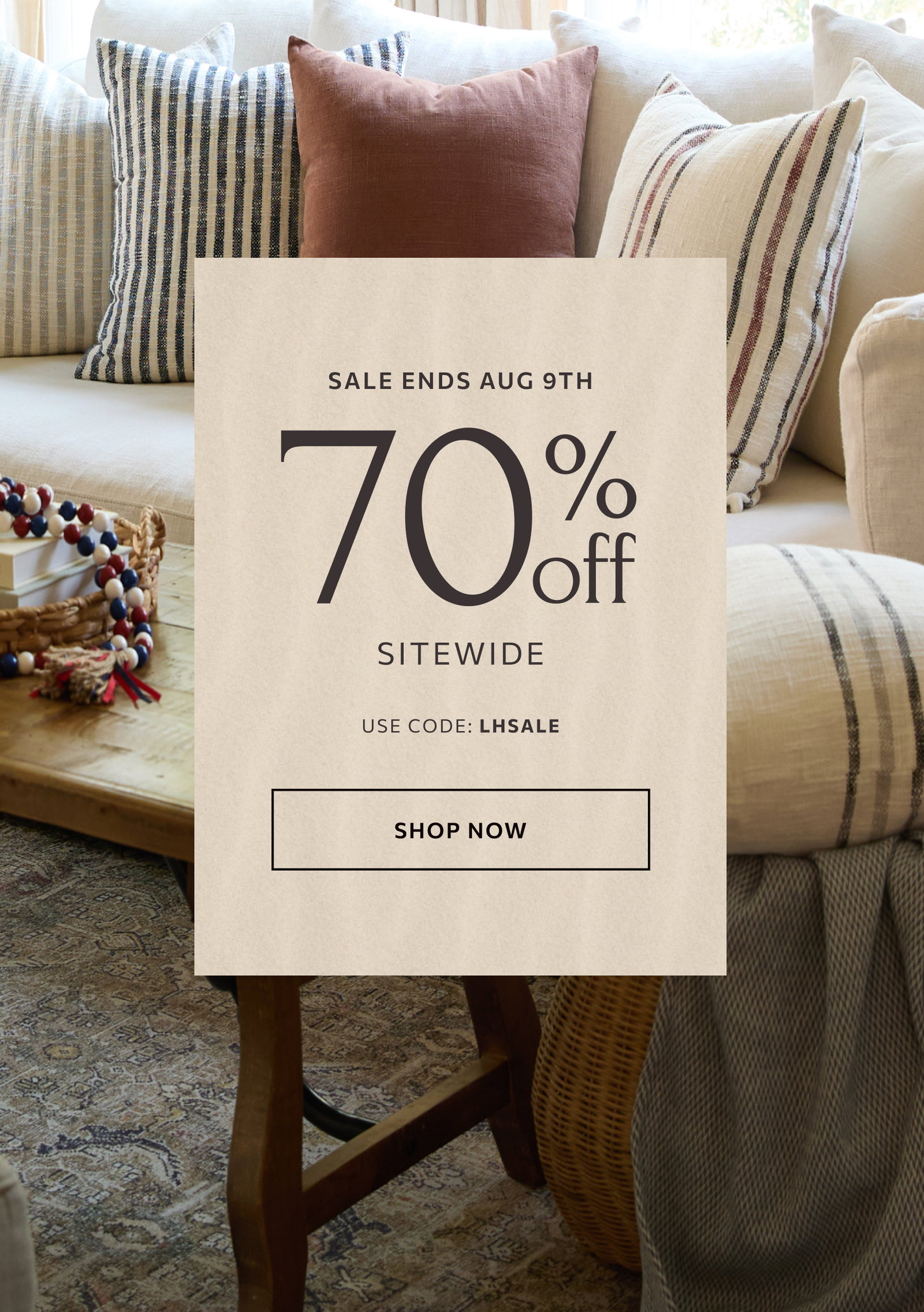 Enjoy 70% off storewide with offer code LHSALE plus free shipping & returns.