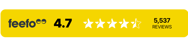 Feefo 4.7 stars out of 5