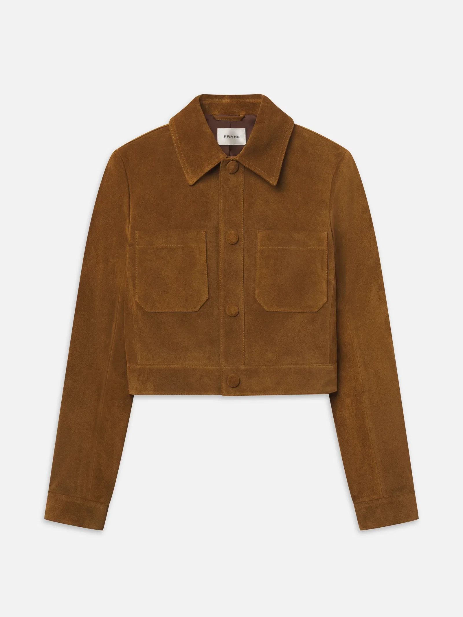 THE SUEDE SMALL JACKET IN SADDLE